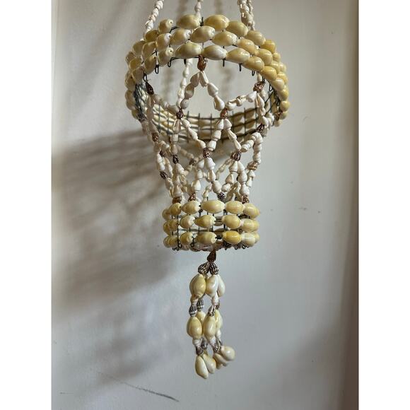 Vintage Sea Shell Hanging Macrame Plant candle Holder Boho decor beach nautical - Picture 14 of 16